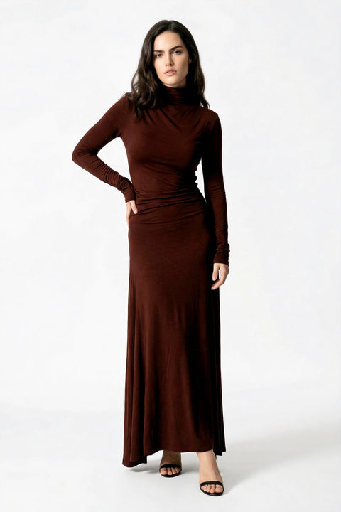 Wine Silhouette Maxi Dress