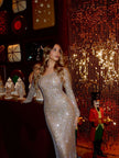 Crystelle Crystal One shoulder Gown NOJESSIA