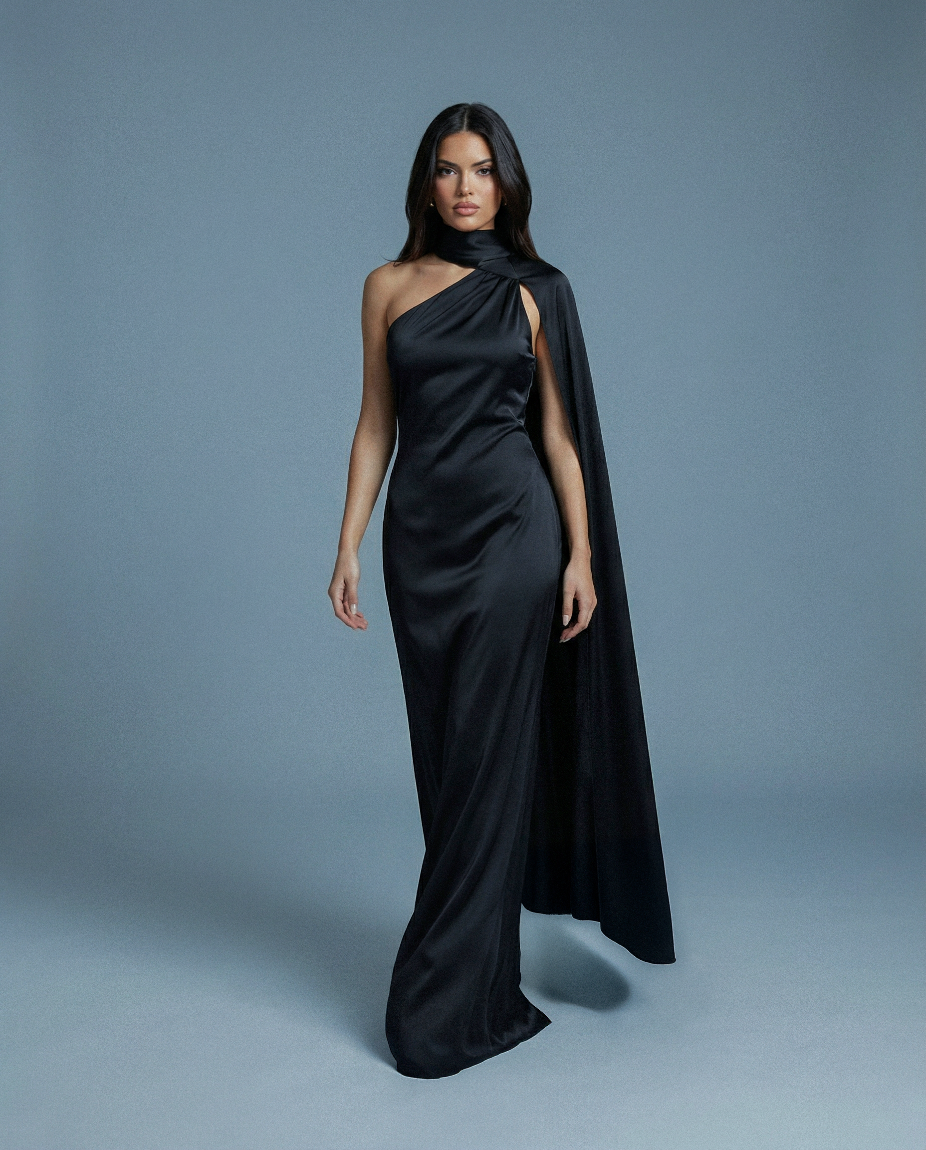 Elyra Asymmetric Drape Gown NOJESSIA