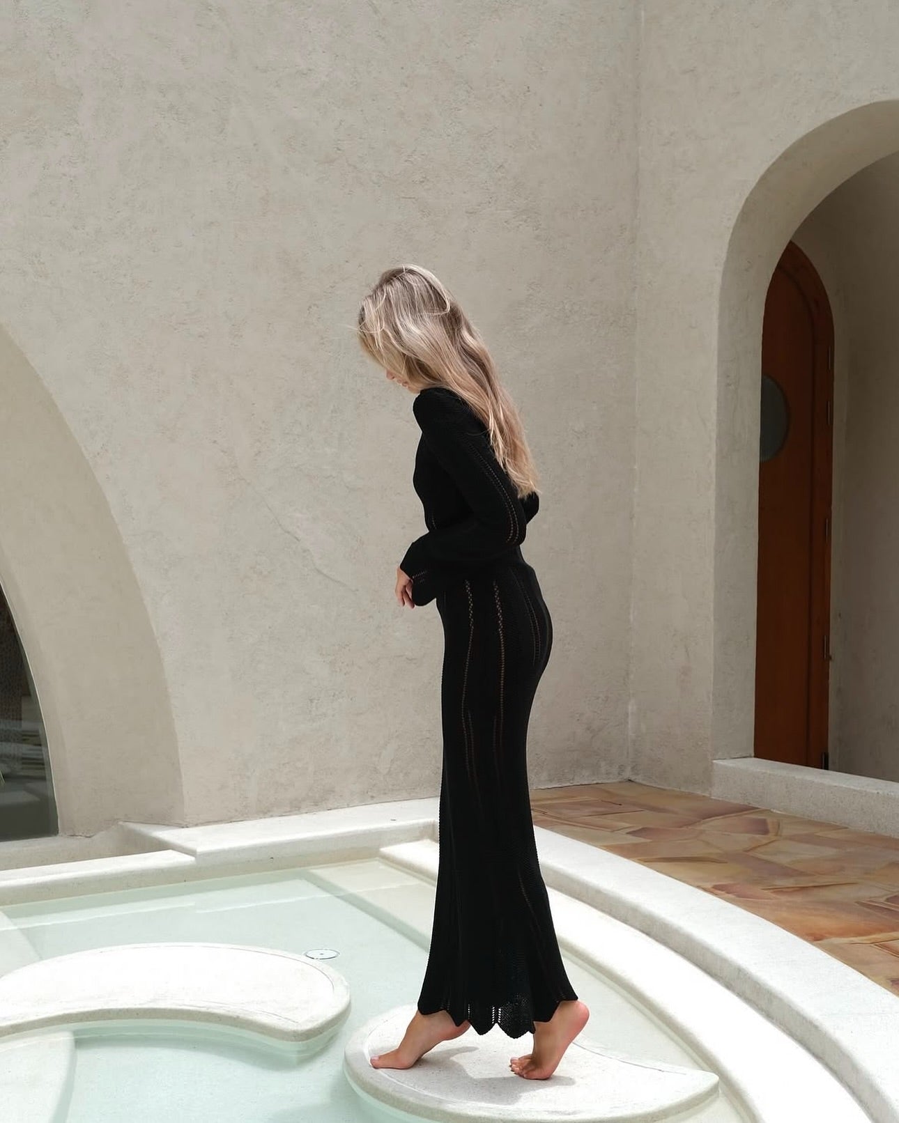 Lacene Open Knit Lace Maxi NOJESSIA
