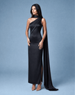 Aerelle Noir Black Chiffon Fall Backless - XS | NOJESSIA