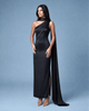 Aerelle Noir Black Chiffon Fall Backless NOJESSIA