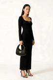 Black crystal embellished Sculpt Dress - Black | NOJESSIA