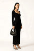 Black crystal embellished Sculpt Dress - Black | NOJESSIA