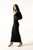 Black crystal embellished Sculpt Dress - Black | NOJESSIA