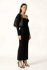 Black crystal embellished Sculpt Dress - Black | NOJESSIA