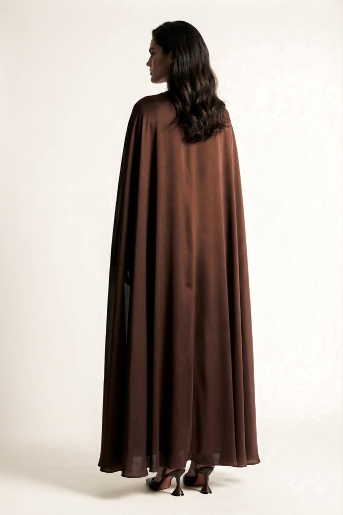 Cocoa Veil Cape Maxi - S | NOJESSIA