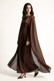 Cocoa Veil Cape Maxi - S | NOJESSIA