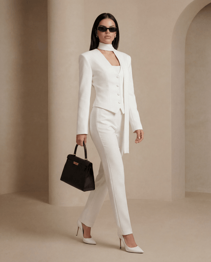 Elara Sculpted Waist Blazer - S | NOJESSIA