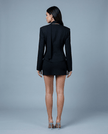 Elara Sculpted Waist Blazer Black - S | NOJESSIA