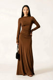 Mocha Form Gown - coffee | NOJESSIA