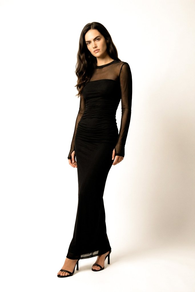 Noir Veil Sculpt Dress - S | NOJESSIA