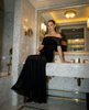 Ruched Mesh Gown Off shoulder NOJESSIA