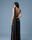 Aérelle Noir Black Chiffon Fall Backless NOJESSIA
