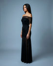 Ruched Mesh Gown off shoulder