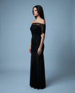 Ruched Mesh Gown Off shoulder NOJESSIA