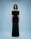 Ruched Mesh Gown Off shoulder NOJESSIA