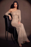 Crystelle Crystal One shoulder Gown