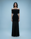 Ruched Mesh Gown Off shoulder NOJESSIA