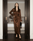 Sculpt Wrap Midi Silhouette - coffee | NOJESSIA
