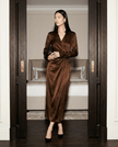 Sculpt Wrap Midi Silhouette - coffee | NOJESSIA
