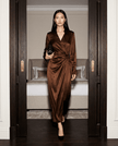 Sculpt Wrap Midi Silhouette - coffee | NOJESSIA