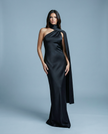 Elyra Asymmetric Drape Gown