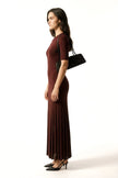 Wine Elan Pleated Dress - XS | NOJESSIA