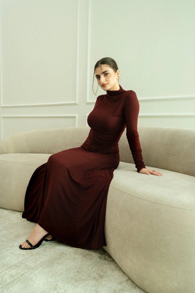 Wine Silhouette Maxi Dress - XS | NOJESSIA