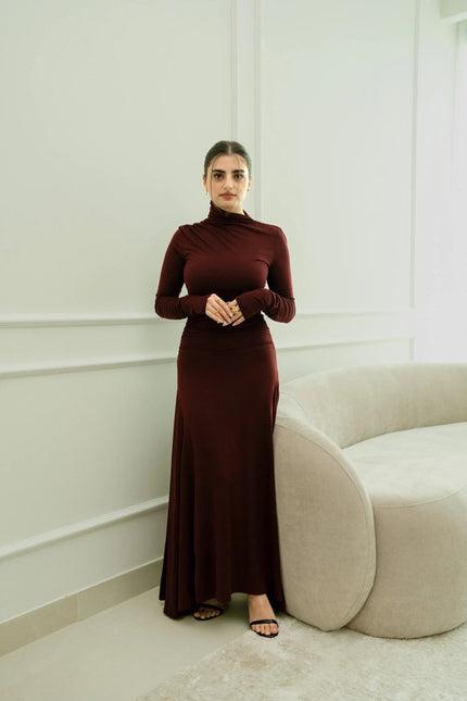 Wine Silhouette Maxi Dress - XS | NOJESSIA