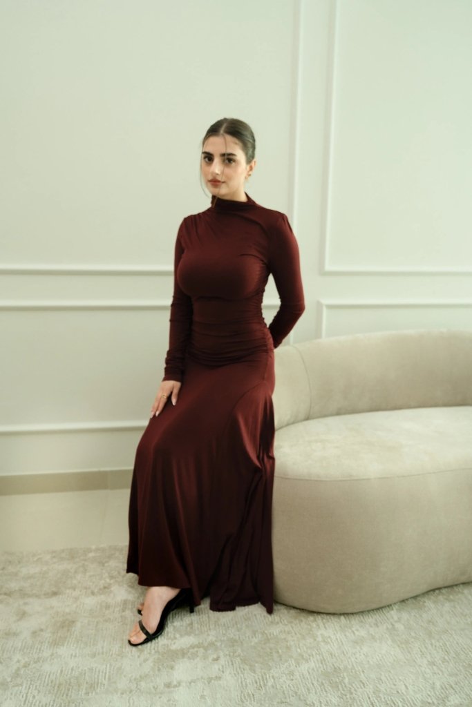 Wine Silhouette Maxi Dress - XS | NOJESSIA