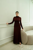 Wine Silhouette Maxi Dress - XS | NOJESSIA