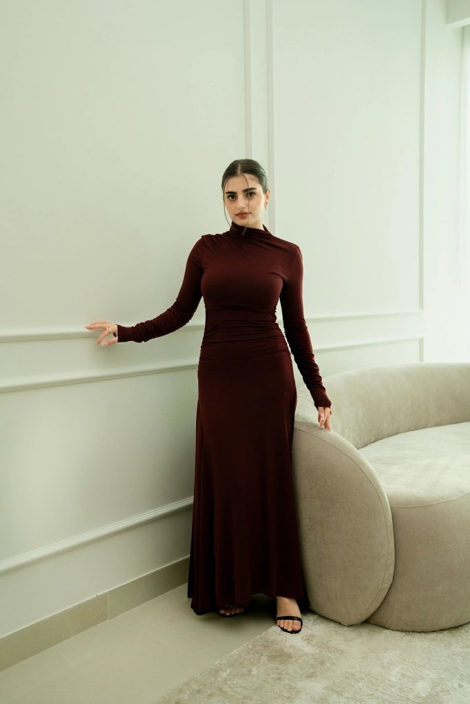 Wine Silhouette Maxi Dress - XS | NOJESSIA