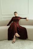 Wine Silhouette Maxi Dress - XS | NOJESSIA