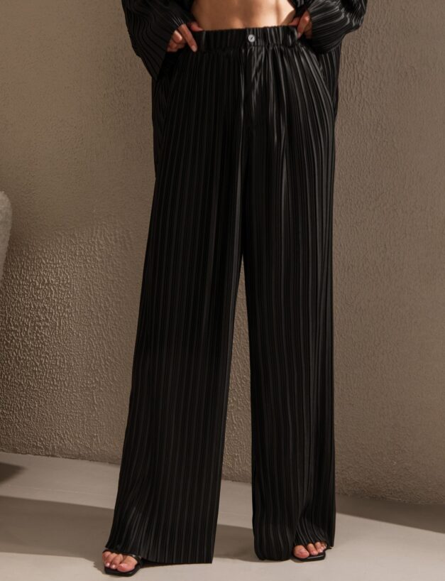 Plisse palazzo black pants Nojessia