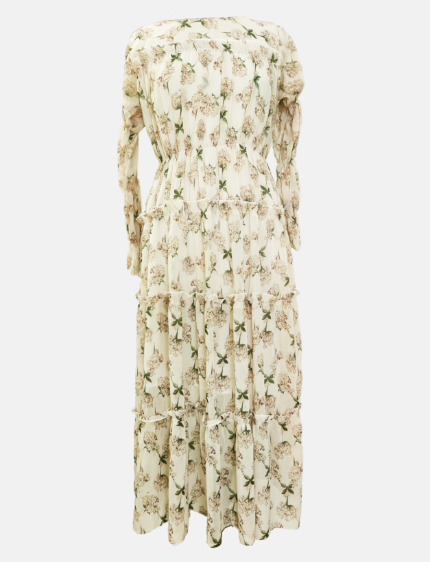 Nojessia Three Layers Long Floral Dress